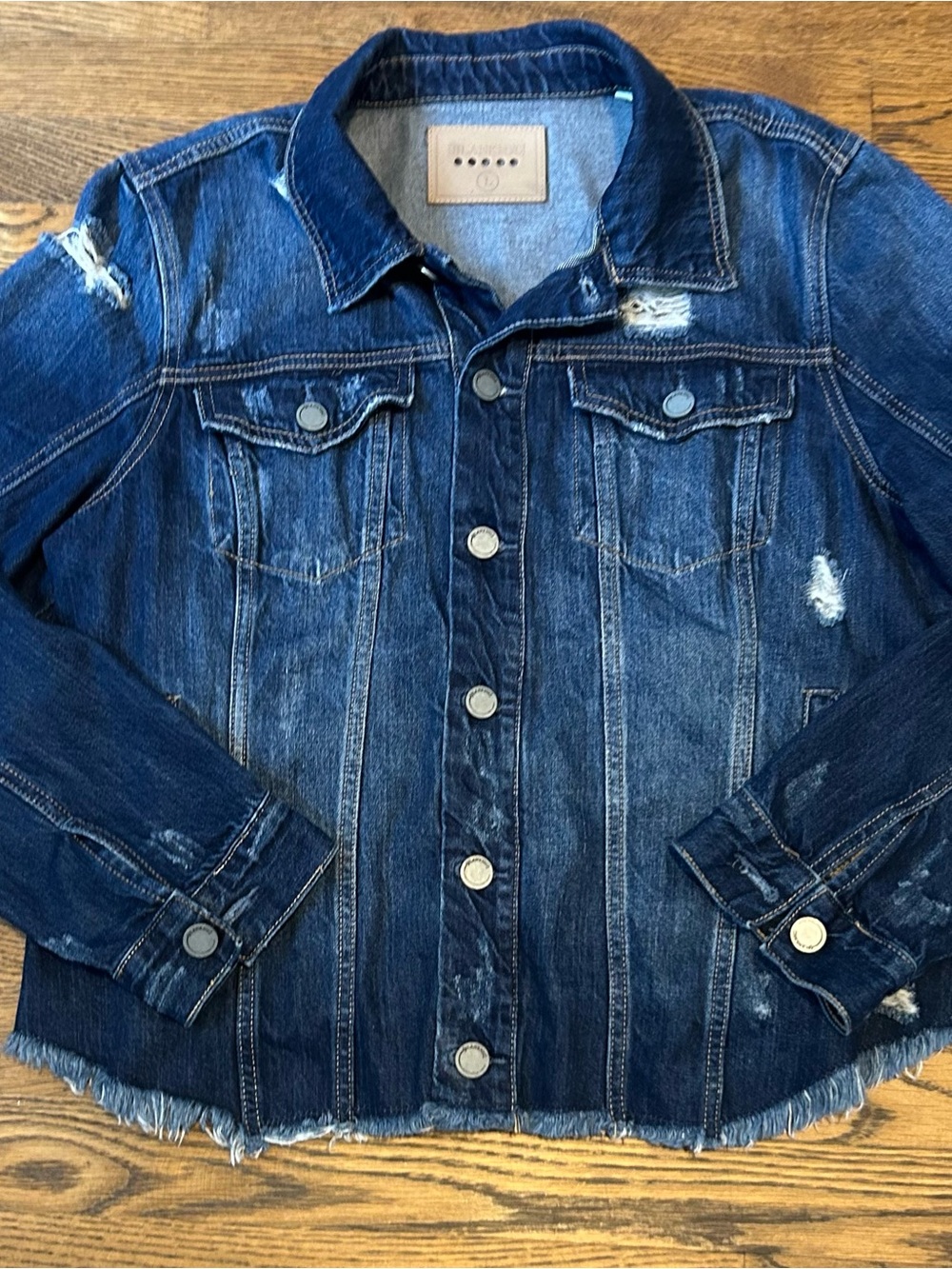 Blank NYC Dark Blue Distressed Denim Jacket 0150